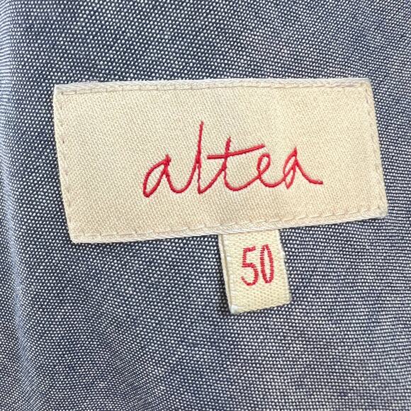 Altea Men's Blue Cotton Two Button Suit Jacket Blazer with Pockets Size 50/ US L - Picture 5 of 8